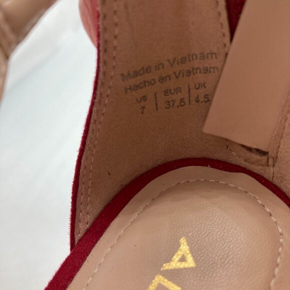 Aldo Women Strappy Back Zip Stiletto Multicolor Reds/Cheetah Leather - Picture 6 of 9